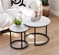 $65 White Nesting Coffee Table Set of 2, 23.6"