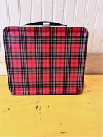 Vintage King-Seeley Red Plaid Metal Lunchbox 1964