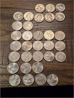 32 US Quarter Coin, 8 Washington 65-98, 15 State,