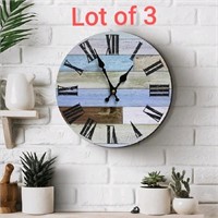 New Lot of 3 1st owned Wall Clock - 12 Inch SilenN