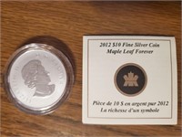 Canada 2012 $10 Fine Silver Coin, Maple Leaf Forev