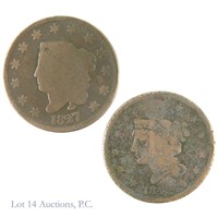 1827 & 1842 Large Cents (2)