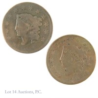 1830 & 1831 Coronet Head Large Cents (2)