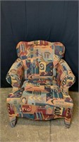 Vintage Multicolored Living Room Arm Chair