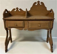 UNIQUE ANTIQUE UNDERSIZED HUTCH W SWING DRAWER