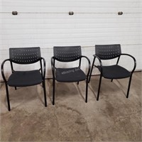 3 Sturdy Office Side Chairs  - QS