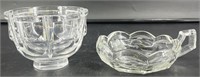 2 Etched Glass Dishes