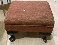 Padded wooden foot stool - does have a broken leg