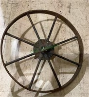 Antique metal wheel with axle with 16 inch