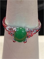 Jade ring. Size 6 1/4. No marks on the ring.