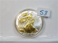 2018 1 oz Silver Eagle Gold Gilded