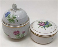 Hand Painted Hungarian Sugar Bowl and Trinket Box