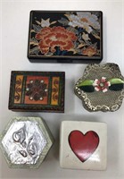 Lot of 5 Trinket Boxes