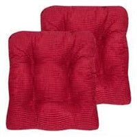2 Pack Crushed Foam Tufted Chair Cushion  Burgundy