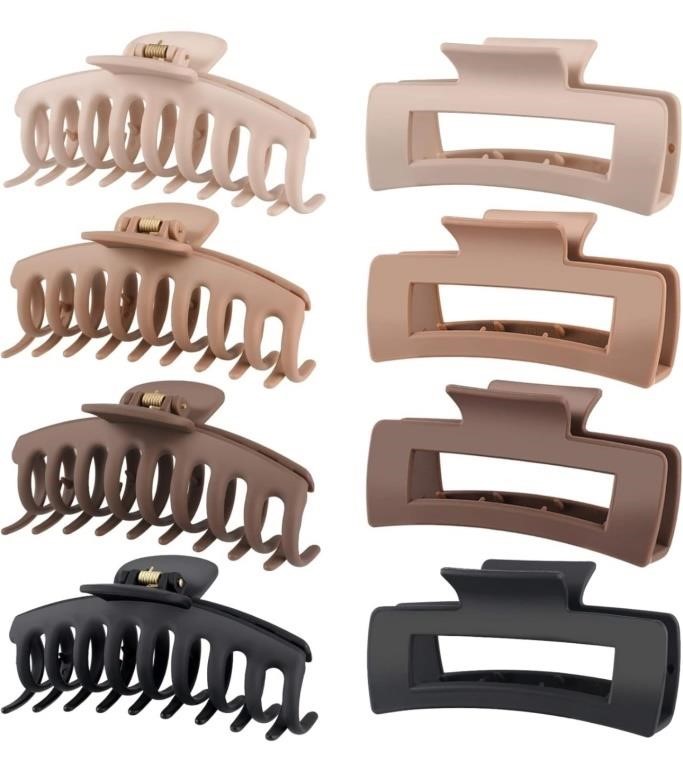 (new) LuSeren 8 Pack Hair Claw Clips 4.3 Inch