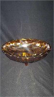 Amber Carnival Glass Fruit Bowl
