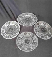 4 Indiana Sandwich Glass 8 1/4 Plates