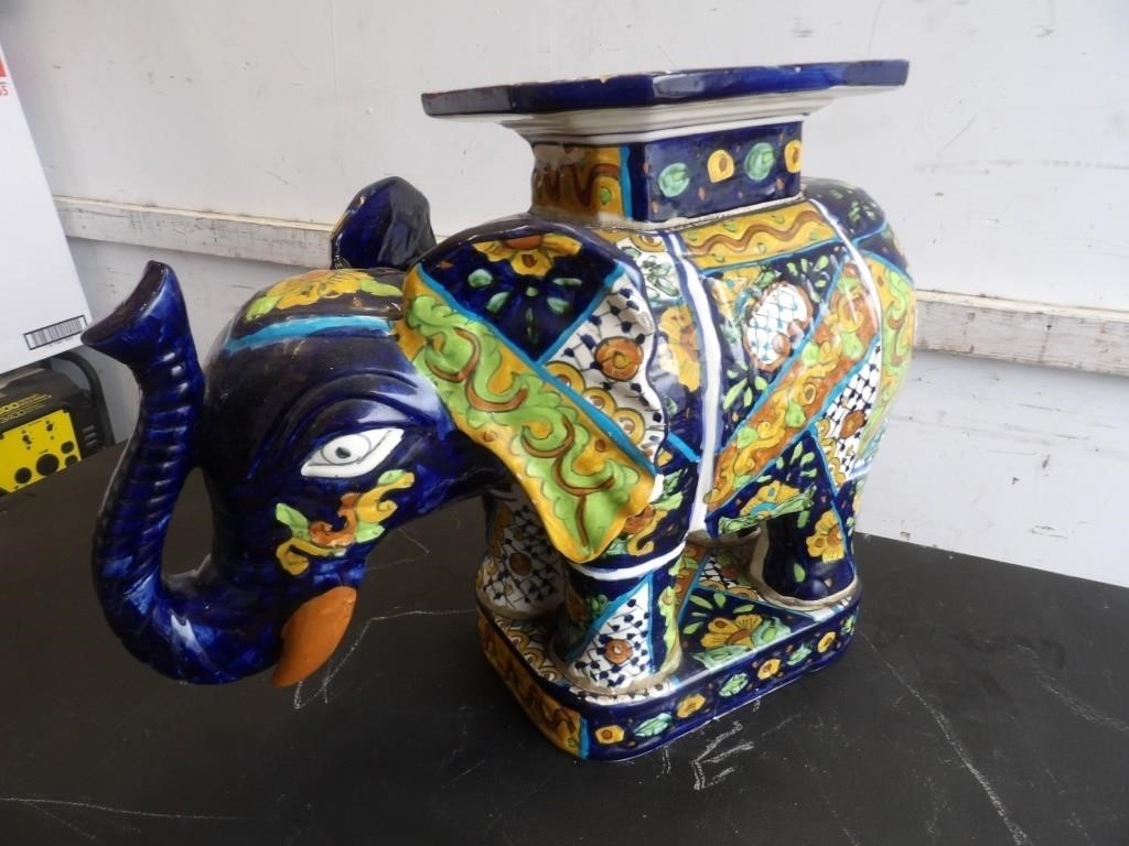 Mexican Pottery Hand-Painted  COLORFUL ELEPHANT