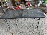 6' black folding table