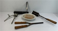 ANTIQUE CURLING IRONS, SHEERS &