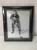 Bert Olmstead Autographed Framed Picture -NO SHIP