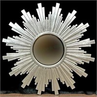 Contemporary 4ft Silver Starburst Wall Mirror