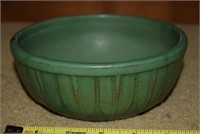 Vtg Weller Zanesville Matte Green Pottery Bowl