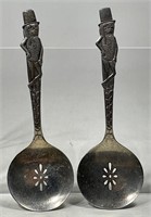 Pair of Planter Peanuts Silver Spoons