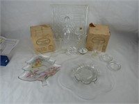 Glassware- Art Trays, Center Pieces, Vases