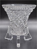 Vintage 3-Footed Crystal Flower Vase