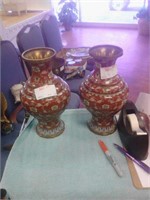 pair of bronze vases