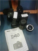 Nikon D40 digital camera with 4 lenses
