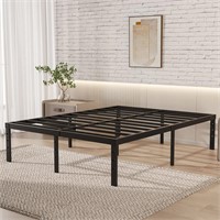 Queen Bed Frame, 18 Inch Tall, Heavy Duty