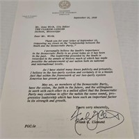 TN Governor Frank Clement signed letter