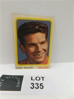 1963 TOPPS DON WALSH CFL FOOTBALL CARD