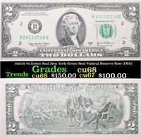 2003A $2 Green Seal New York Green Seal Federal Re