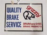 Tin Double Sided "Grizzly Brakes" Sign