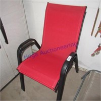 2 RED PATIO CHAIRS