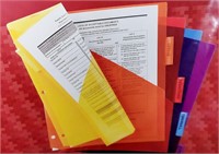 20 NEW Vibrant Color 5-Tab Dividers with Pockets