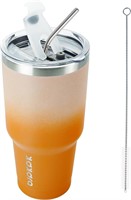 30oz SS Vacuum Insulated Tumbler with Metal Straws