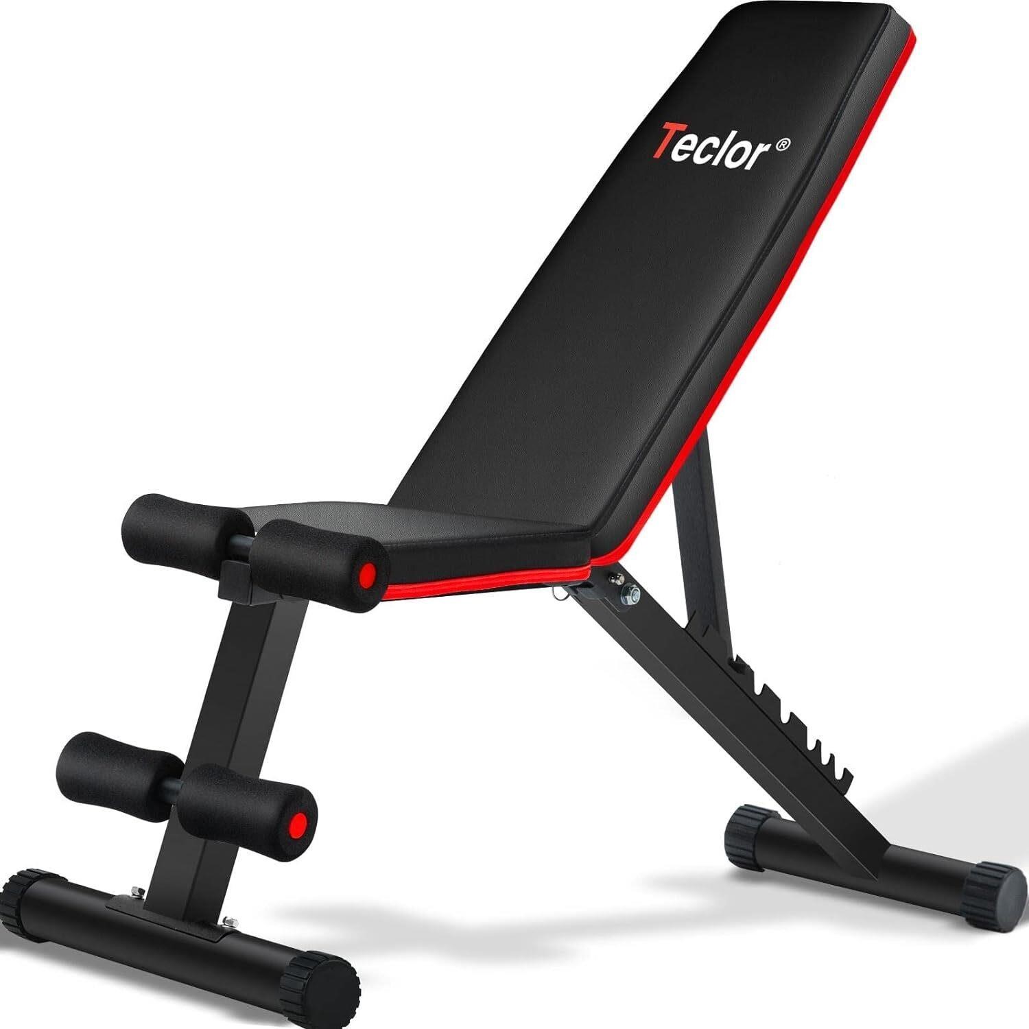 Teclor Weight Bench - 700LB  Red-Black