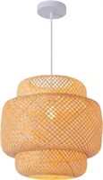 Bamboo Pendant Light  19.7 Farmhouse Lamp