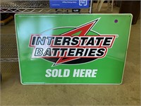 Metal Interstate Battery Sign  24" X 32"