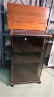 Rolling Media Cabinet w/Glass Door-20.5x16x37"