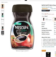 NESCAFÉ Rich Decaf, Instant Coffee, 100g Jar