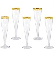Oojami 100 Plastic Classic Champagne Disposable