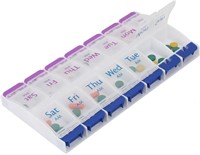 Large Weekly Pill Organizer Vitamin Holder with Pu