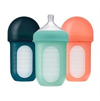 Boon NURSH Reusable Silicone Baby Bottles with Col