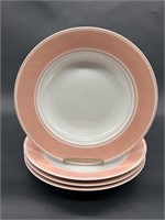(4) Fitz & Floyd Rondelet Peach Lg. Rim Soup Bowls