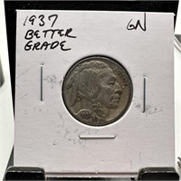 1937 BUFFALO NICKEL BETTER GRADE